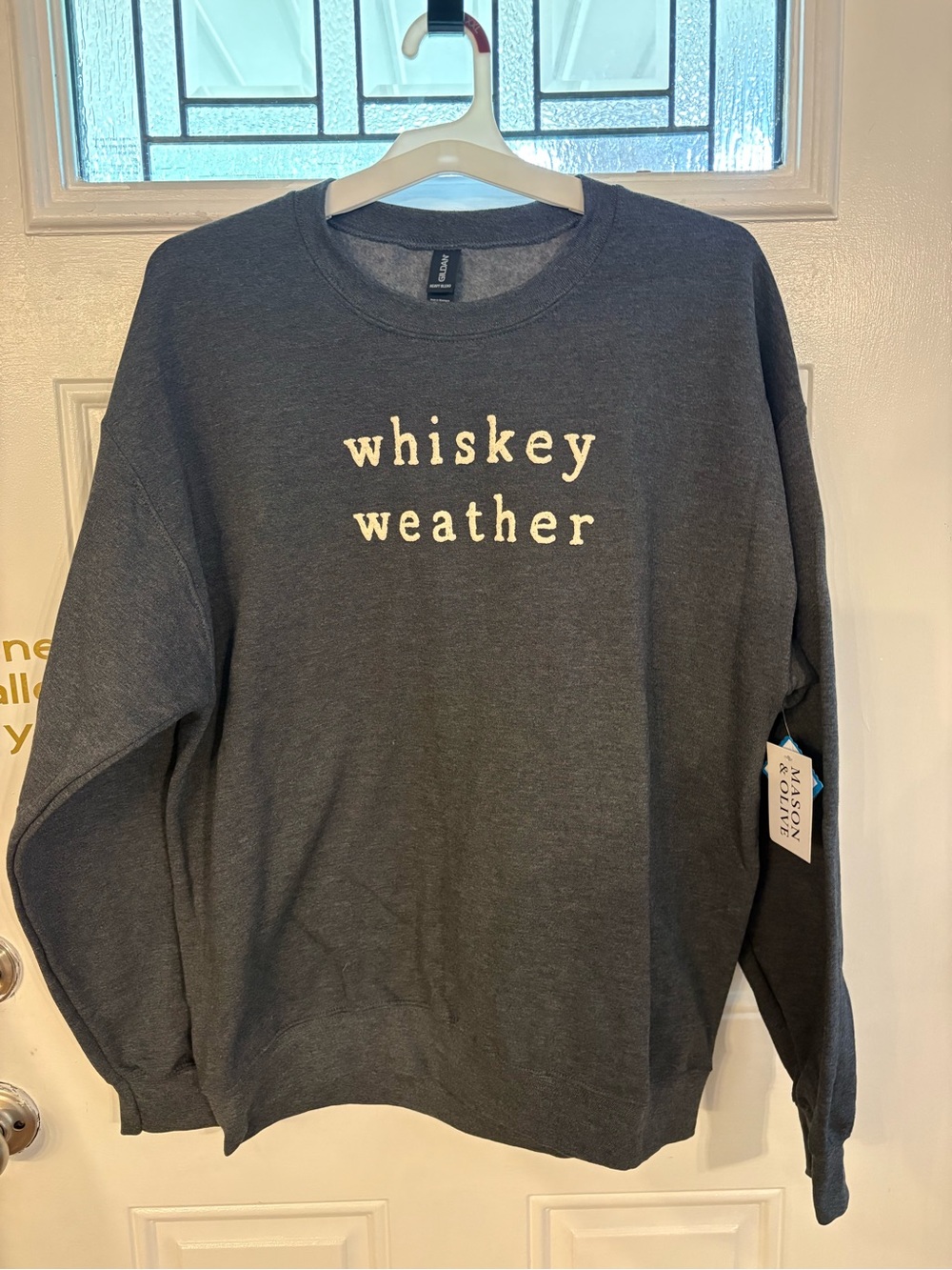 Charcoal 'Whiskey Weather' Crewneck Sweatshirt - Picture 3 of 5
